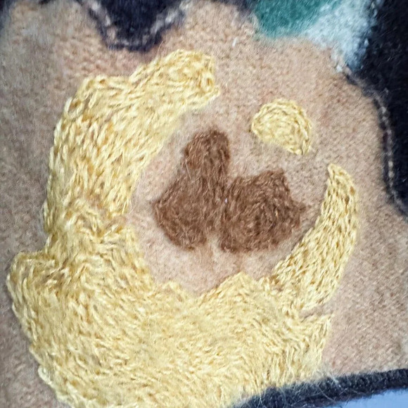 Susan Bristol Boiled Wool Brown Red Floral Jacket M - Picture 4 of 8